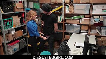 Officer Krissy Lynn Takes Advantage Of Criminal With Big Cock