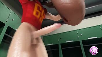 3D animation of hot cheerleaders in steamy action