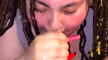 Big black cock fucks chubby girl’s mouth