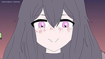 In this Minecraft parody, Ender Chan gets flowed from Steve in a 2D hentai cartoon from 2025