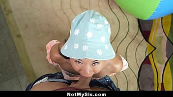 pervy stepbro asks tiny stepsister kimmy kimm to touch his balls