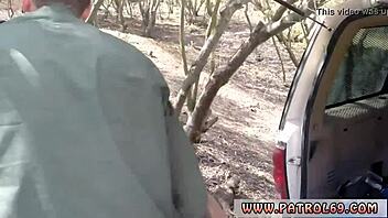 I watched the pale teen's first double penetration outdoors