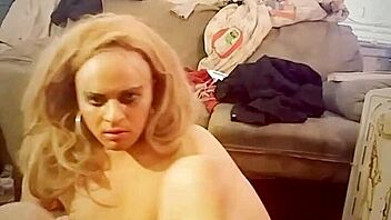 a shemale ladyboy in a solo video.