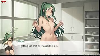 Big cock master gives thigh job in kitchen hentai