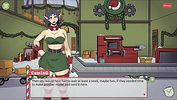 Claus secret surprise xmas hentai game ep 5 femboy cum all over santa