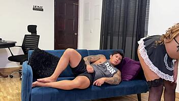 Step sister’s first time as a maid is a hot and steamy experience