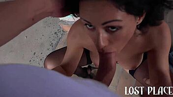 Beauty fantasizes about hard sex with builder in lost place