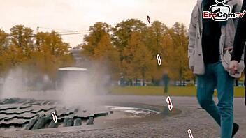 mollige deutsche milf mit braunen haaren auf der straße abgeschleppt