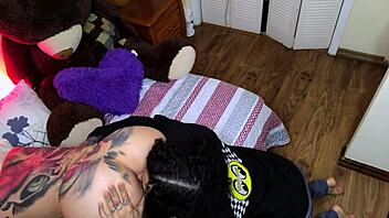 Futanari sex in a macabre setting with bubblegum theme