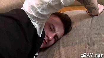 Cute young gay guy turns raunchy with crazy rimming