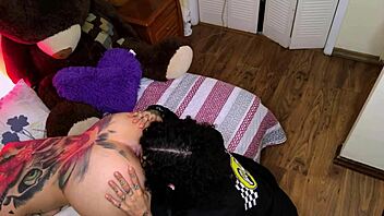 Futanari sex in a macabre setting with bubblegum theme