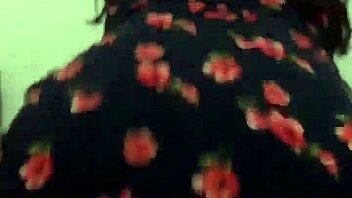 Beautiful woman in a flower dress seduces her neighbor for a hot massage