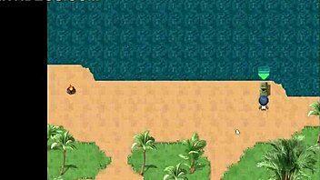 Tanned girl Natsuki in hentai game episode 13 enjoys her massive tits covered