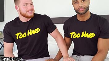 two young studs fuck, sexy underwear model tops newbie for first hookup