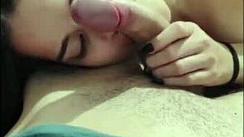 White Moon gives a steamy blowjob to warm up. Her cute brunette charm shines in this POV.