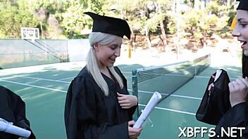 Playful legal teens craving hardcore group sex