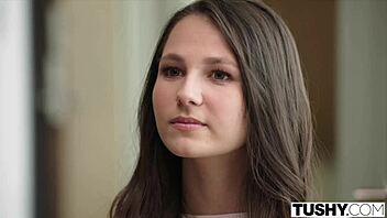 Tushy college student lures professor into anal play