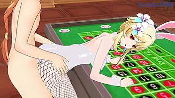 Paimon, Lumine in Aether doživljajo divje užitke v Genshin Impact hentai