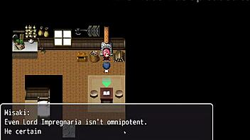 Tanned girl Natsuki in hentai game episode 13 enjoys her massive tits covered