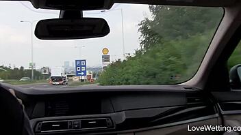 suggestive outdoor public solo scene with vanessa hell