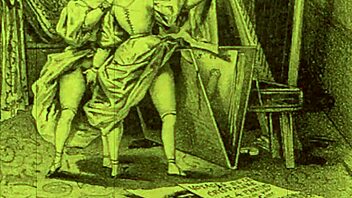 Antique illustrations of a seductive woman