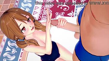 stepsister craves affection in her swimsuit on the bed