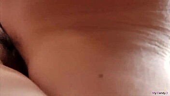 Young unshaved Asian girl gets drilled closeup till creampie hits