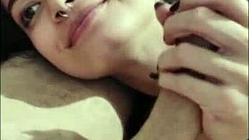 White Moon gives a steamy blowjob to warm up. Her cute brunette charm shines in this POV.