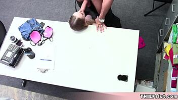Cute blonde shoplifter offers her perfect pussy for a quickie?