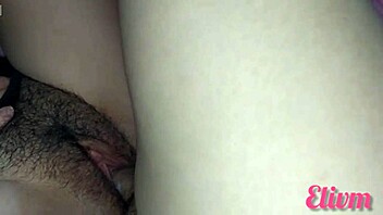 Close up and personal with a wet and hairy pussy