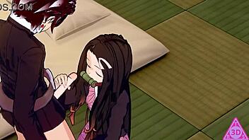 Tanjiro Nezuko Demon Slayer Hentai Sex With Blowjob Handjob Cumshot