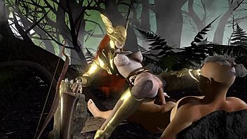 Malenia, the curvy beauty, rides on top in a forest loop in this adult animated parody of the popular game, Elden Ring