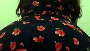 Beautiful woman in a flower dress seduces her neighbor for a hot massage