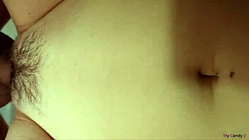 Young unshaved Asian girl gets drilled closeup till creampie hits