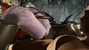 Malenia rides on top in the forest in this Elden Ring parody loop.