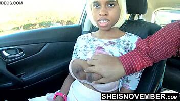 Daddy's girl seduces stepdad in outdoor car encounter