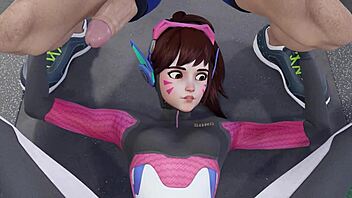D.Va is the personal trainer in this cartoon