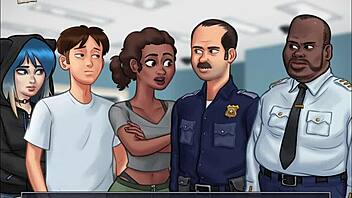 Adult cartoon with big tits and anime-like game