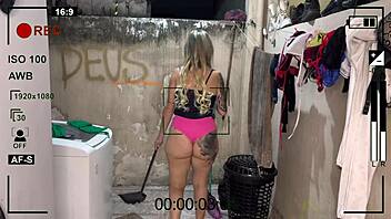 Hey, Hired Maid With Shorts Wedged In Big Ass! 😍