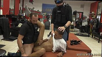 Leather cops fuck robbery suspect in gay sex photos