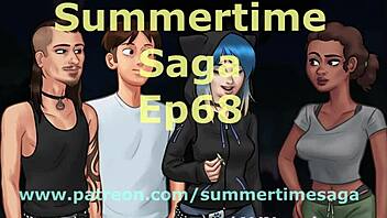 Adult cartoon with big tits and anime-like game