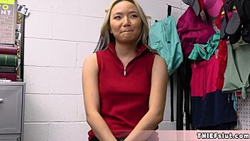 Asia Lee offers pussy to burglar after being caught shoplifting