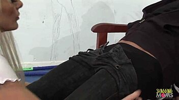 Amazing blonde hottie rides his dick