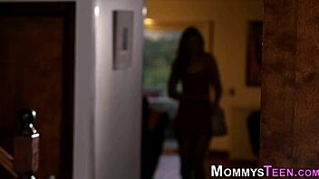 My mature stepmom licks big tits in taboo lesbian act