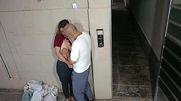 teacher in costume seduces student behind school in anime hentai workout scenario