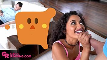 Beautiful teenage hispanic double penetration and analingus action