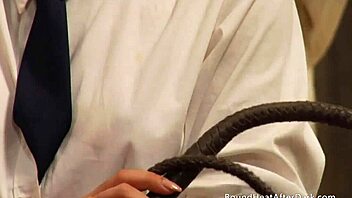 bound lesbian slave gets teased and fingered by her strict madame in wild session.