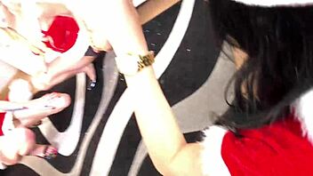 What big ass surprises at this christmas party in santa costumes?