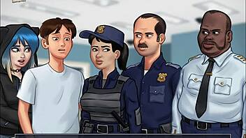 Adult cartoon with big tits and anime-like game