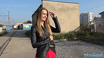 Yo, she’s pantyless and getting slammed hard in public for cash!